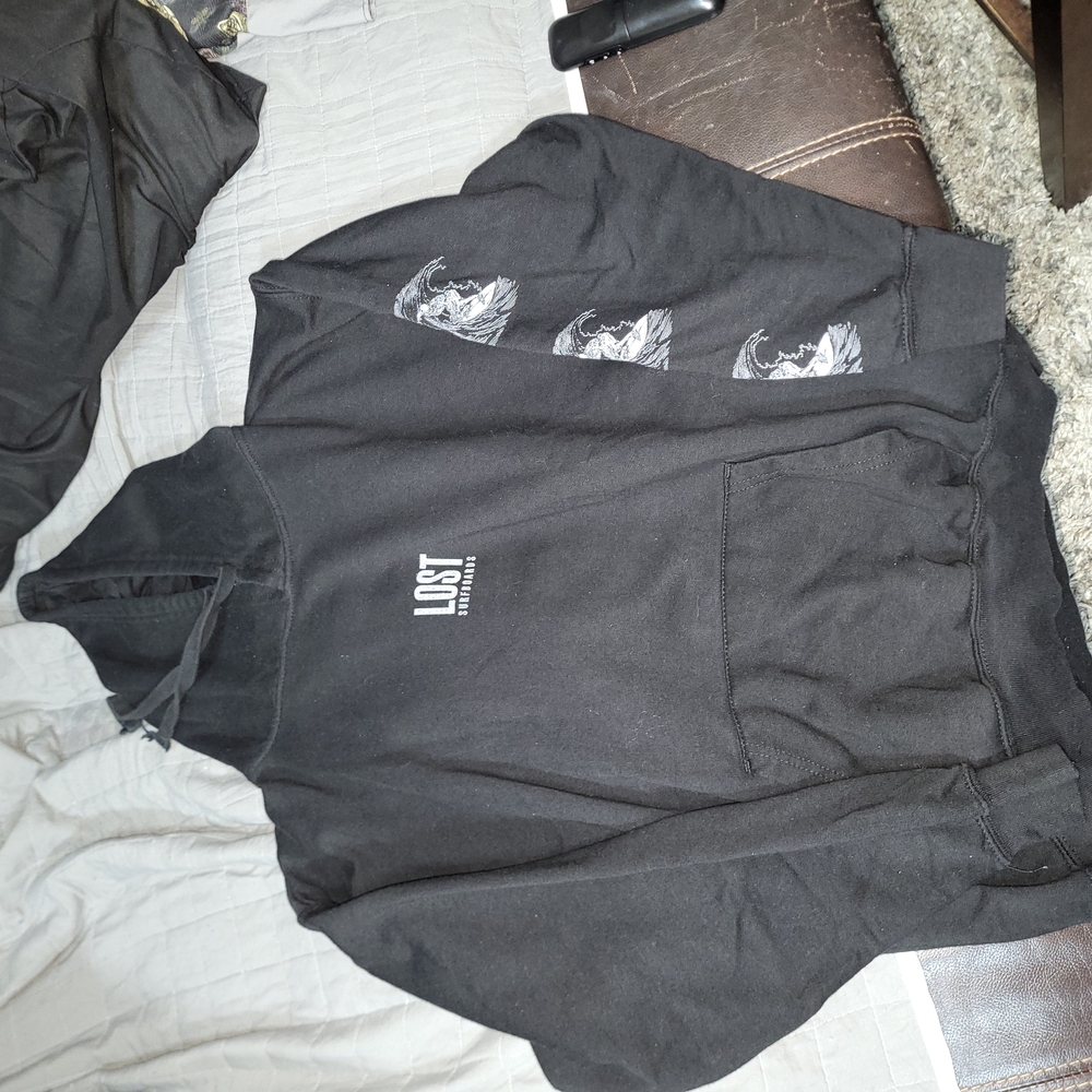 Lost Black Hoodie with Graphic Sleeves